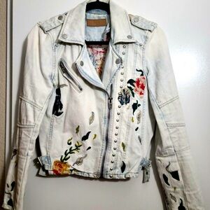 BlankNYC embroidered denim jacket size small